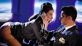 Stewardess Subil Arch In Hot Threesome On Plane