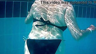 Wicked Older Mother Id Like To Fuck Mariaold With Large Natural Titties Shows Vagina In The Swimming