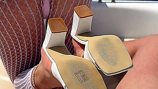 Shoejob, Beach, Footjob, German