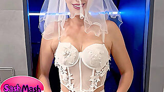 Hotwife Poses In A Bride Costume