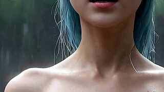 Ai Fantasy Nude Elf Girl Among Lotus Flowers In The Rain Slideshow