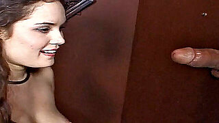 Extra Horny Brunette Fucks Big Dick Gloryhole