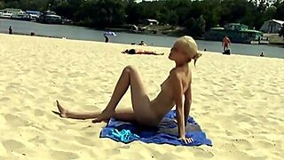 Blonde On A Beach Outdoor Sex