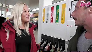 Sexy German Blonde Fucks In Black Nylons