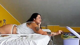 Smoking, Fetish, Brunette, Big Tits