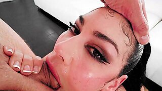 Queenie Sateen Experiences Intense Deepthroat On The Sofa With Mick Blue.