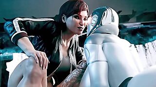 Futanari Cyber ​​Sex With Huge Tits - 3D Futa Animation Anal Sex With Cum Where Girl Have Orgasm