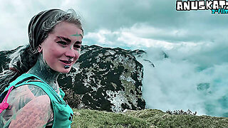 Mountainside Fuck Facial Cumshot In The Wild