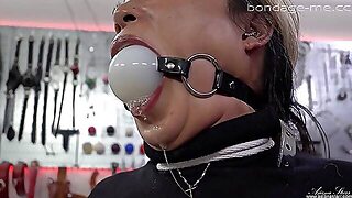 Sexy Brunette Milf Gets Tied Up And Ballgagged