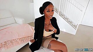 Beautiful, Ebony Real Estate Agent With Big Tits Is Fucking One Of Her Filthy Rich Clients