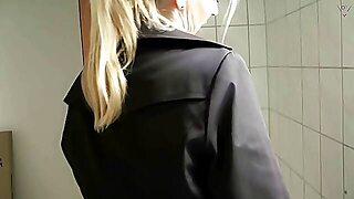 Mature Blonde Mom In Black Stockings Gets Fucked And Creampied