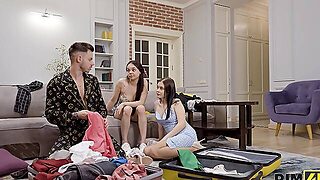 Ffm Threesome On The Sofa With Mia Grandy And Skye Young - Hd