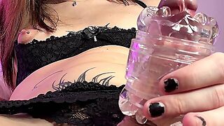 Trans Girl Fucks A Fleshlight With Her Big Cock