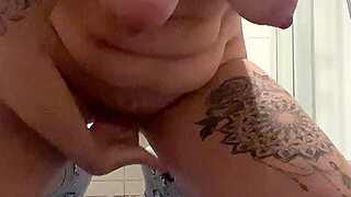 I'm Taking A Shower And I'm All Wet And Sexy! I'm Massaging My Hot Tits And Hairy Pussy And Then I S