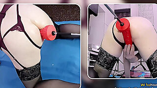 Big Dildo Anal Masturbation On The Fucking Machine