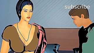 漫画, 車, ママ, 熟女