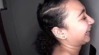 Ebony Cumslut Sucking & Fucking Multiple Cocks