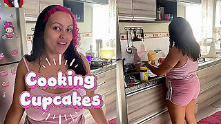 Chubby Girl Accidental Farting While Baking Cute Cupcakes