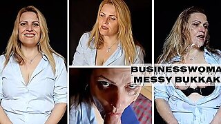 Businesswoman Messy Bukkake