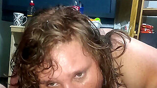 Fat Stepmom Gives Stepson Very Good Blowjob Before Bed