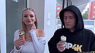 Hunt4K. Blonde Chick Naomi Love Is Showing Off Her Natural Boobs And Cheating On Her Bf In Front Of 