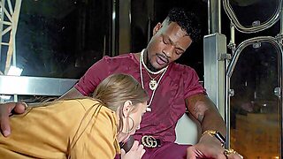 A Cute Girl Kissed Her Boyfriend And Got Fucked In A Passionate Interracial Scene.