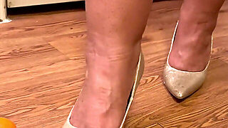 Squashing Fruits Cake Toys With My High Heels