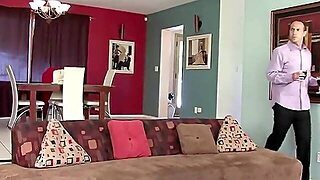 Cheating Wife Screws Her Ebony Lover In The Bedroom When Her Spouse Catches Em