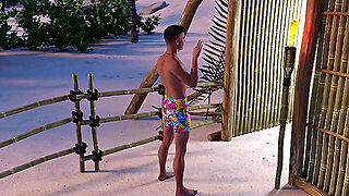 パキスタンの, おもしろい, アニメ, ビーチ