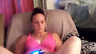 Amateur Beautiful Hotty Likes Playing Fortnite, During The Time That Imagining Multiple Studs Jerkin