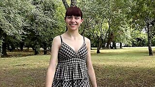 Amateur Babe In A Fishnet Onesie Bends Over To Toy Her Muff