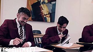 Large Titties Aged Teacher Group-Fucked In The Classroom