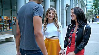 Dirty Blonde Meets Sultry Brunette In A Wild Threesome