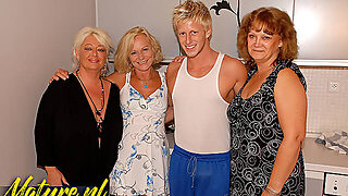 One Lucky Toy Boy Gets To Fucked Three Horny Mature Ladies At Once!