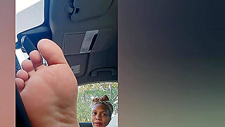 Car Session Foot Massage With Star N Footjob!!