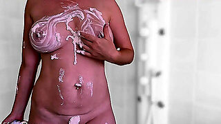 Perfect Milf Wife Wields Big Natural Tits In Hot Shaving Scene