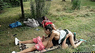 Big-Boob Mommy Gets Naughty With Young Cock In Forest