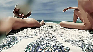 Stranger Flashes His Cock While Creaming My Wife At The Beach