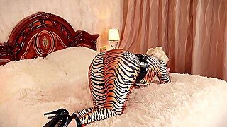Submissive Blonde Milf In Spandex Gets Gagged And Bound