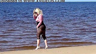 Vicces, Strand, Nyílvános, Fehérnemű