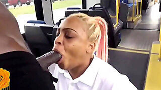 Ebony Redhead Deep Throats Bbc On Public Bus