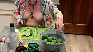 Naked Cooking With Aunt B #1: Milf Chef Gets Her Top Off While Cooking