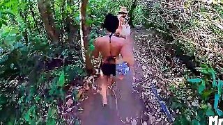 Will I Be Able To Screw This Sexy Golden-Haired And Brunette Hair In The Woods????