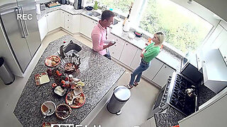 キッチン, 顔射, ブロンド, フェラチオ