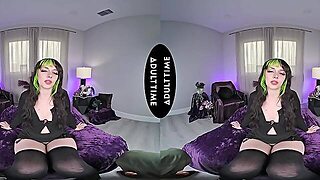 Up Close Vr - Sultry Kitty Livecam Ditches Her Gothic Attire To Energetically Ride Your Ramrod - Pov