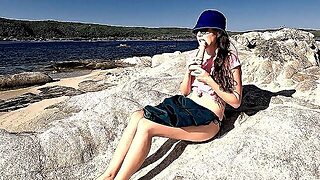 Pov Underwater Ass Fucking Dildo Getting Off On Islet Beach