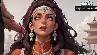 In This Scene, A Remarkable Asian Doll Wearing A Vibrant Cheongsam Is Consumed By A Symphony Of The 