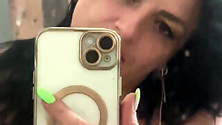 Blue Lace Mirror Tease With My Squirt-Stained Mirror