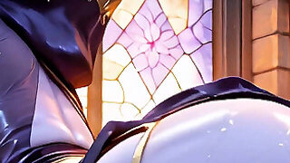 Dark Elf Priestess Worships In The Forbidden Temple - Blindfolded Fantasy, Big Ass, Big Tits, Blowjo