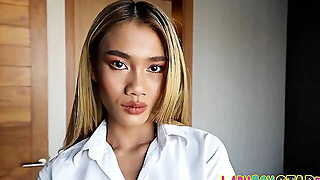 Ladyboystar - A 10 10 Golden-Haired Ladyboy Likes Anal Sex And Facial Cumshots